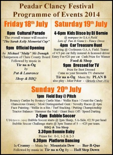 Peadar Clancy Festival 2014