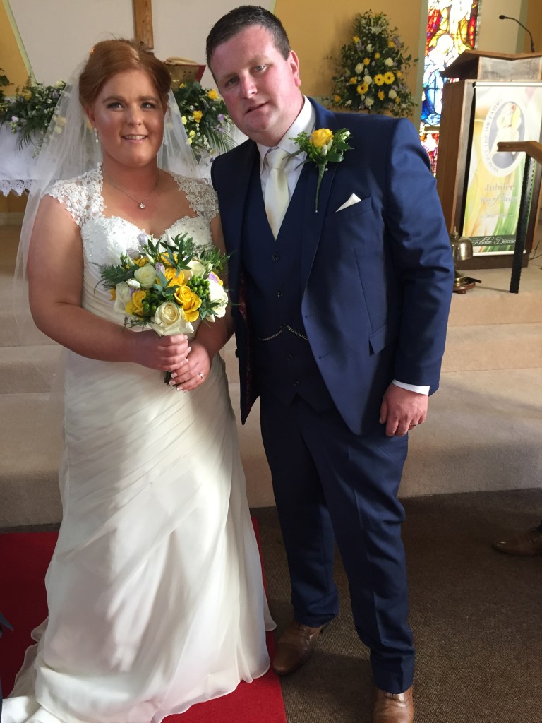 Niamh O'Connell and Maurice Lucas on their wedding day.
